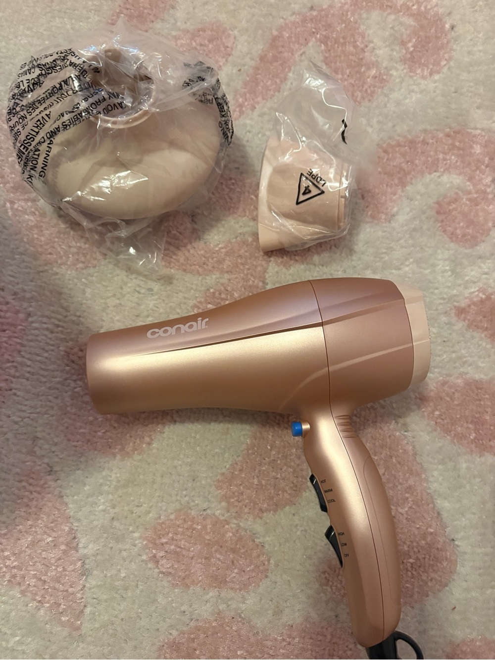 Conair Double Ceramic Hair Dryer Rose Gold 1875W NEW Open Box